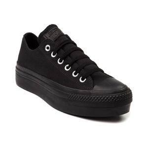 USED Black Platform Converse All Star Size 6